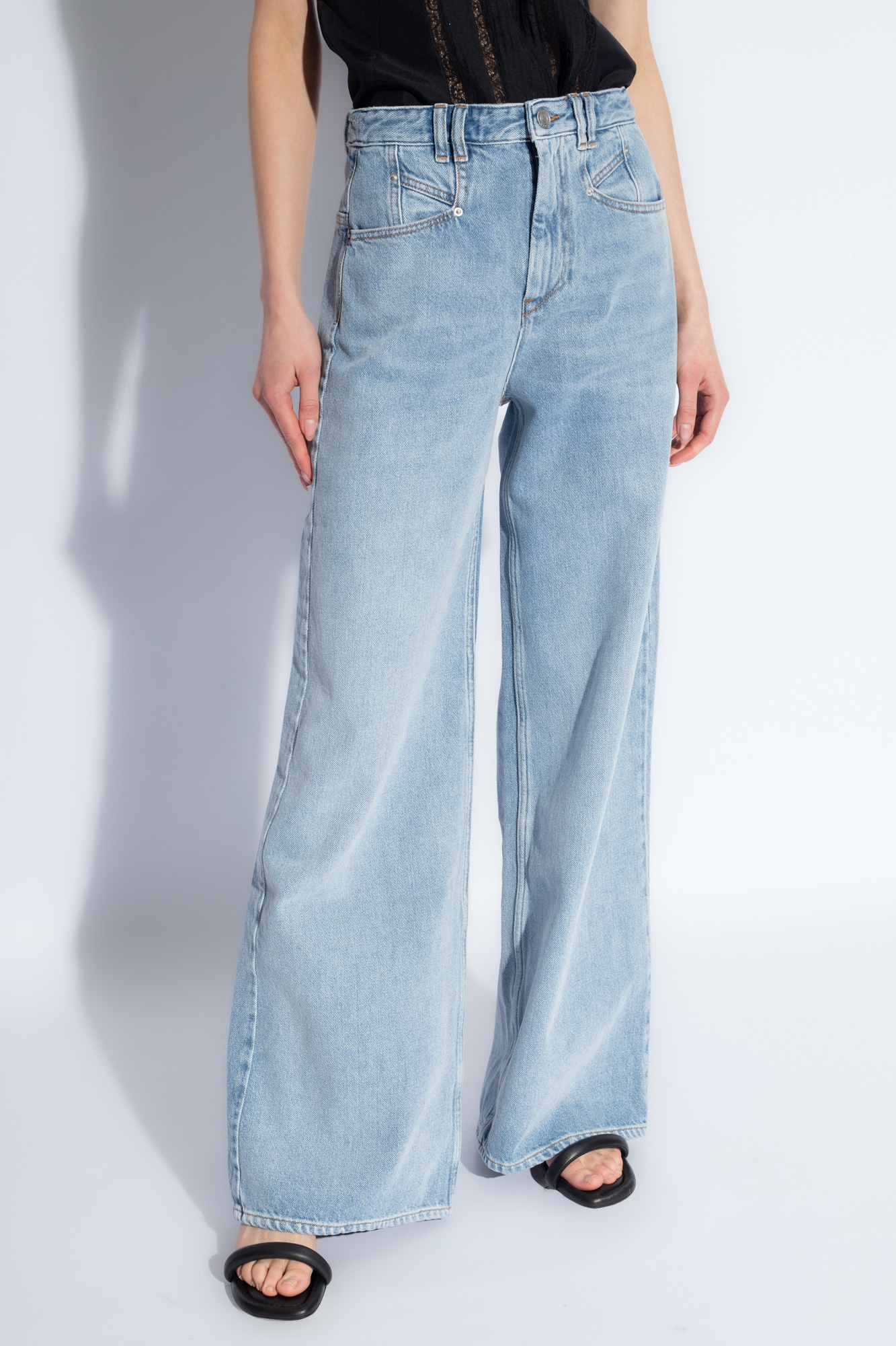 ボトムスその他 ISABEL MARANT Wide ice blue jeans ISABEL MARANT Lemony wide-leg Jeans | Blue | FARFETCH
